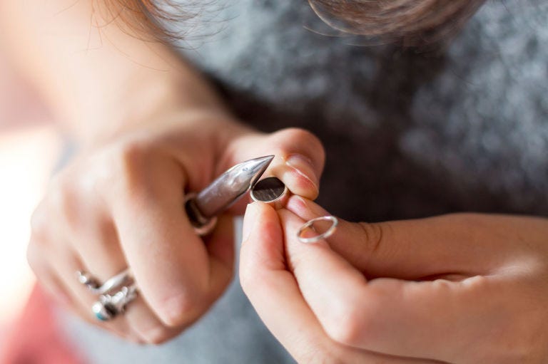 Finger, Skin, Hand, Nail, Thumb, Jewellery, Metal, Body jewelry, Ring, Silver, 