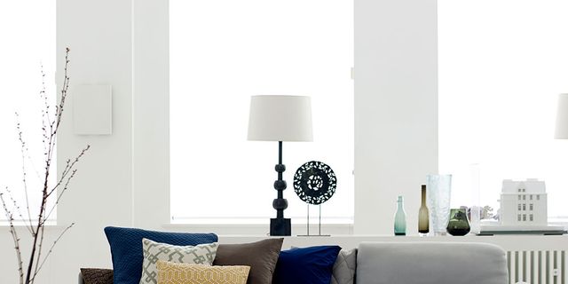 Blue, Room, Interior design, Textile, Wall, Furniture, Home, Living room, Linens, Floor, 