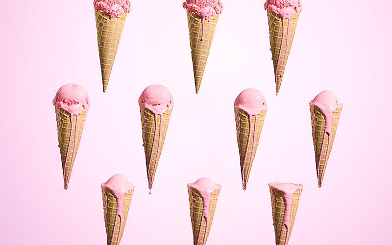Magenta, Pink, Line, Dessert, Peach, Cone, Purple, Sweetness, Ingredient, Violet, 