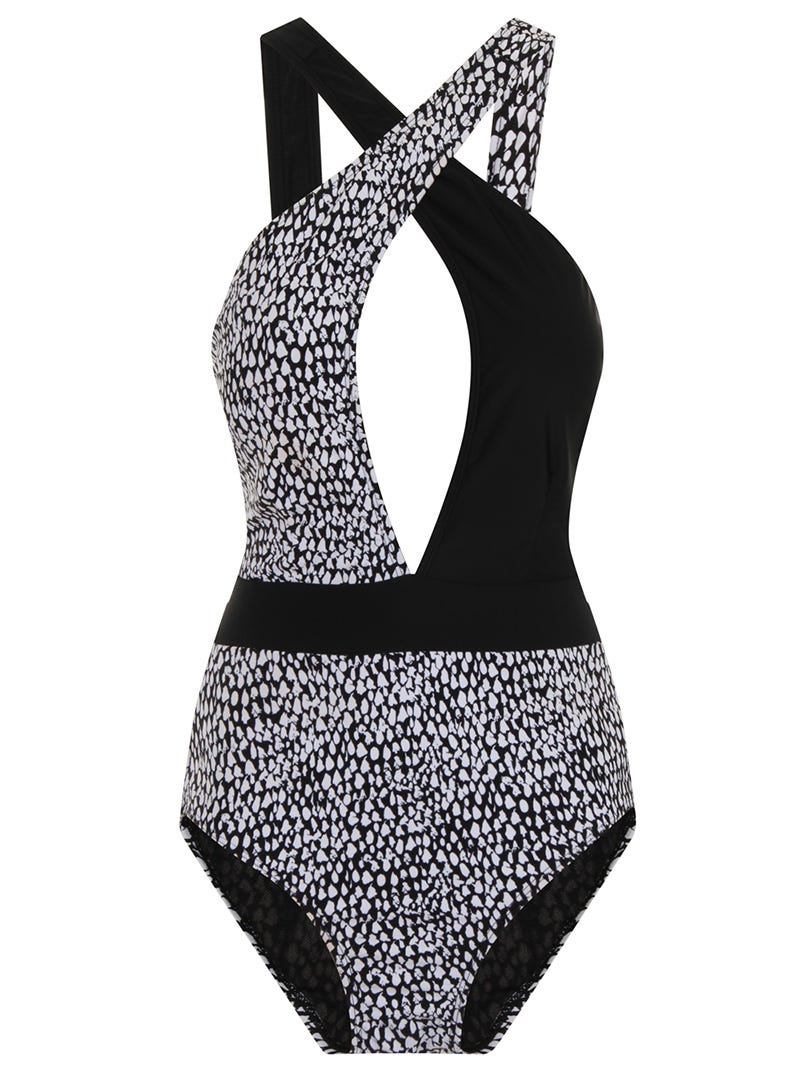 Product, White, Pattern, Style, Black, Black-and-white, Pattern, One-piece garment, Undergarment, Day dress, 