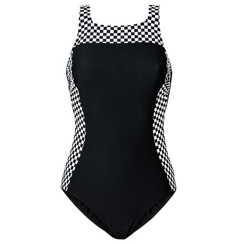 Black & White Sporty Short Leg Swimsuit by bpc bonprix collection