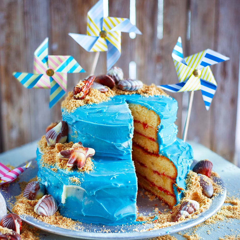 Beach Party Cake | Easy cake decorating, Beach cakes, Beach birthday party