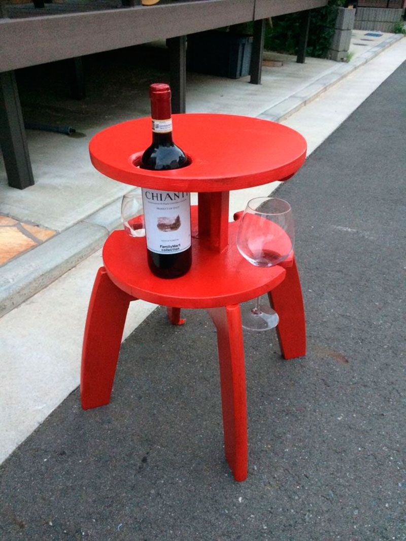 Red, Table, Composite material, Coquelicot, Stool, Outdoor table, Cylinder, 