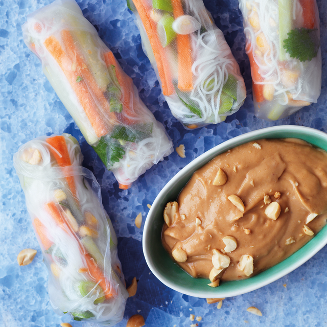 summer rolls with satay dip