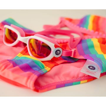 Eyewear, Vision care, Colorfulness, Pink, Goggles, Orange, Personal protective equipment, Sunglasses, Magenta, Eye glass accessory, 