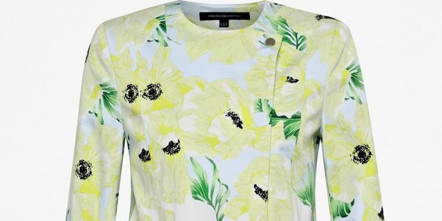 Clothing, Green, Product, Yellow, Sleeve, Collar, Textile, Pattern, White, Fashion, 