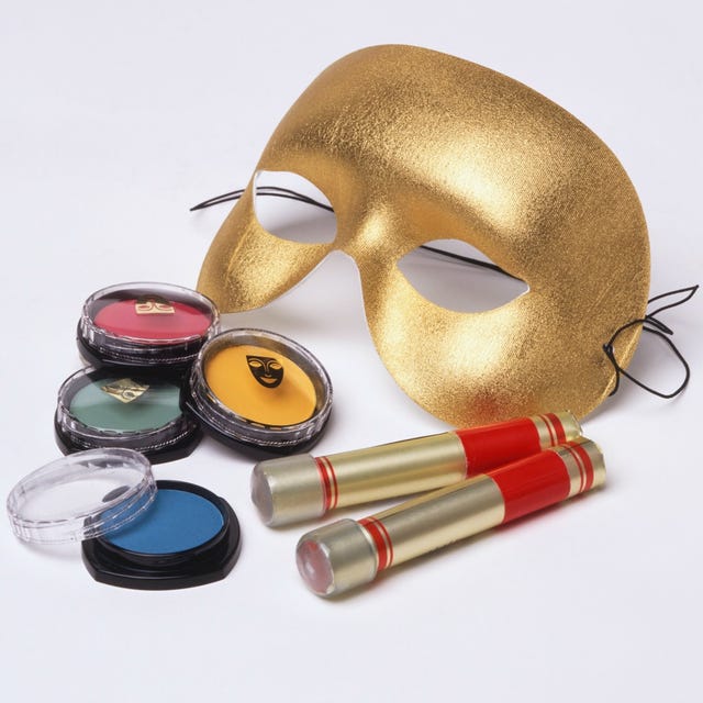 Amber, Mask, Colorfulness, Eye shadow, Cosmetics, Lipstick, Masque, Paint, Art paint, Silver, 