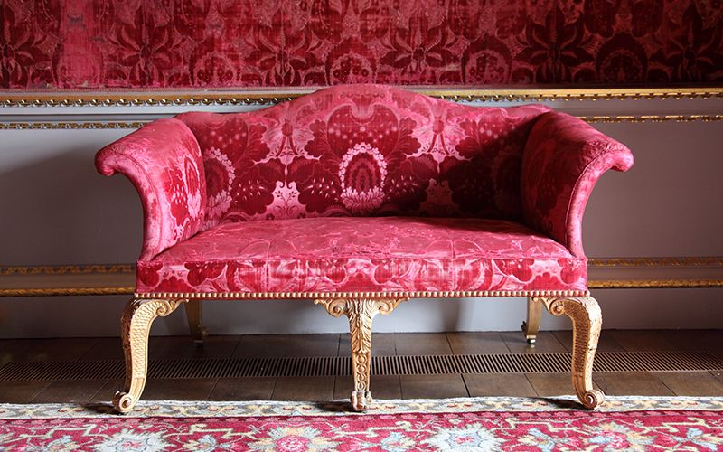 Furniture, Pink, Couch, Magenta, Chair, Room, Table, Interior design, Classic, Loveseat, 