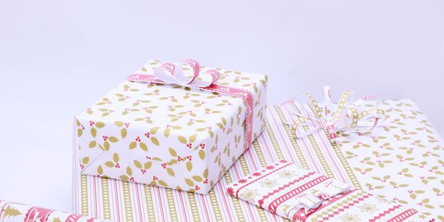 Pink, Present, Gift wrapping, Home accessories, Linens, Wrapping paper, Creative arts, Wedding favors, 