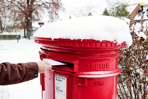 Winter, Post box, Freezing, Red, Snow, Public space, Mailbox, Carmine, Maroon, Material property, 