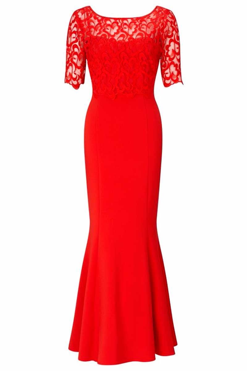 Dress, Sleeve, Shoulder, Red, One-piece garment, Pattern, Style, Formal wear, Day dress, Fashion, 