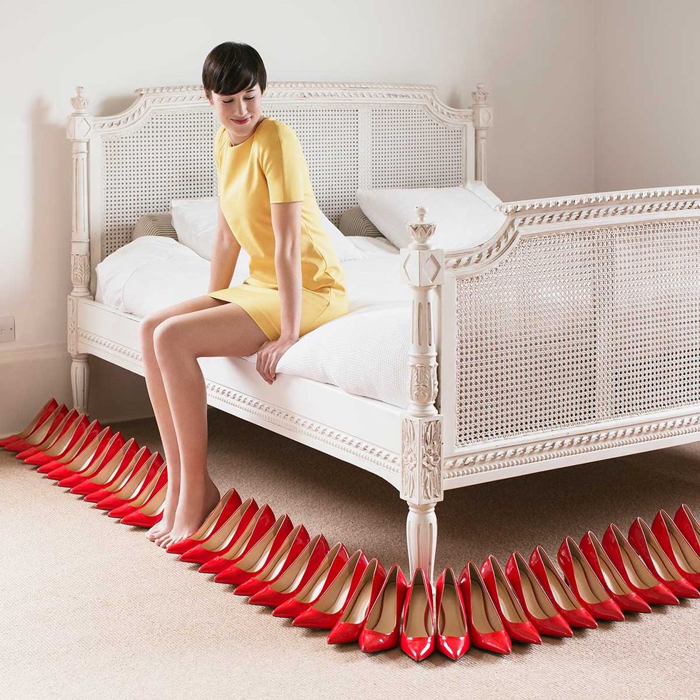 Product, Furniture, Red, Leg, Beauty, Bed, Room, Fashion, Sitting, Joint, 