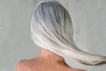 Hairstyle, Style, Blond, Grey, Long hair, Hair coloring, Brown hair, Silver, Step cutting, Layered hair, 