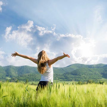 Sky, Cloud, Happy, Rejoicing, People in nature, Field, Grassland, Summer, Elbow, Agriculture, 