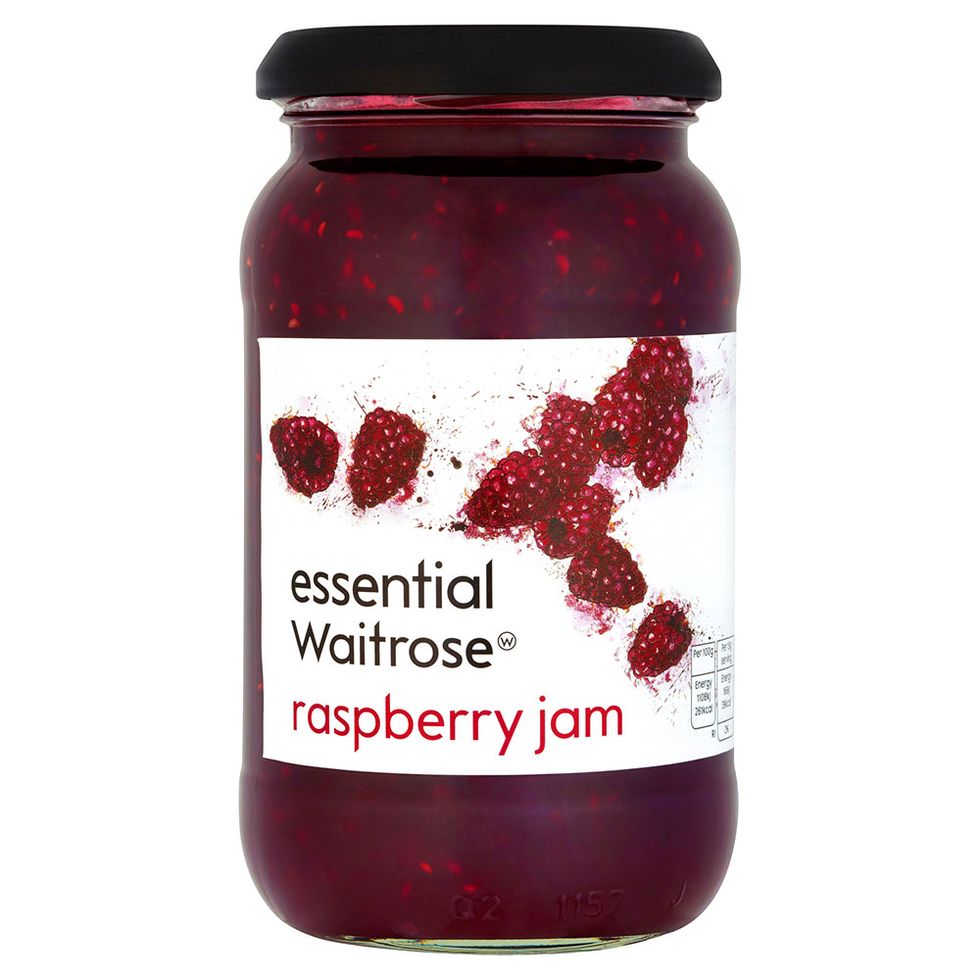 Red, Ingredient, Font, Fruit preserve, Carmine, Maroon, Food storage containers, Magenta, Lid, Condiment, 