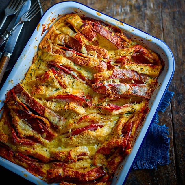 brunch recipes ham, cheese and marmite savoury pudding