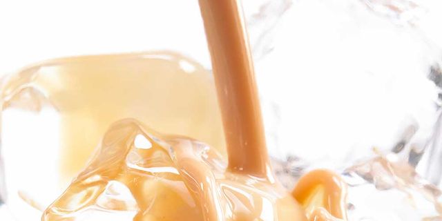 Fluid, Liquid, Ingredient, Ice cube, Iced coffee, Transparent material, Caramel color, Barware, Old fashioned glass, 