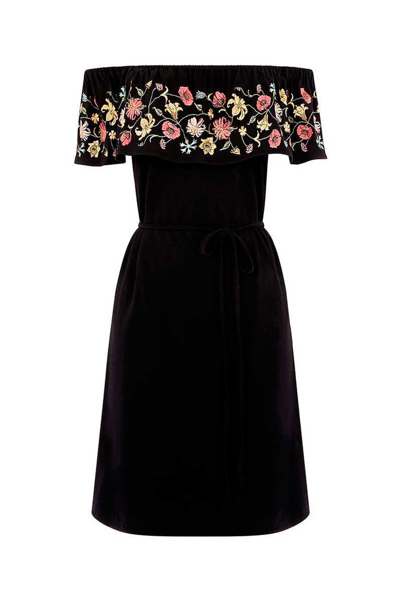 Clothing, Black, Dress, Cocktail dress, Sleeve, Shoulder, Pink, Little black dress, Joint, Day dress, 