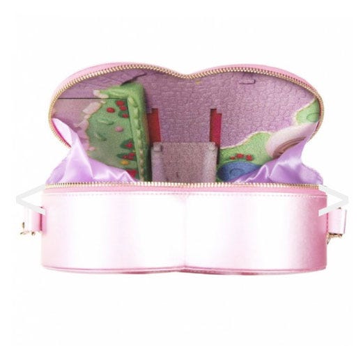 Pink, Lilac, Bag, Fashion accessory, Pencil case, Zipper, Magenta, Fictional character, 
