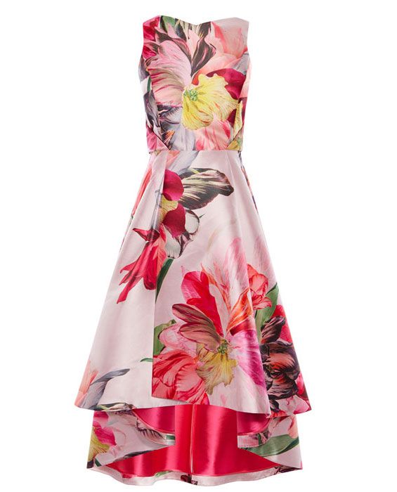 Clothing, Dress, Day dress, Pink, Gown, Strapless dress, Cocktail dress, A-line, Neck, Textile, 