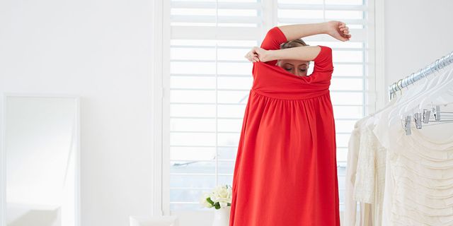 Clothing, Dress, Shoulder, White, Red, Waist, A-line, Joint, Yellow, Cocktail dress, 
