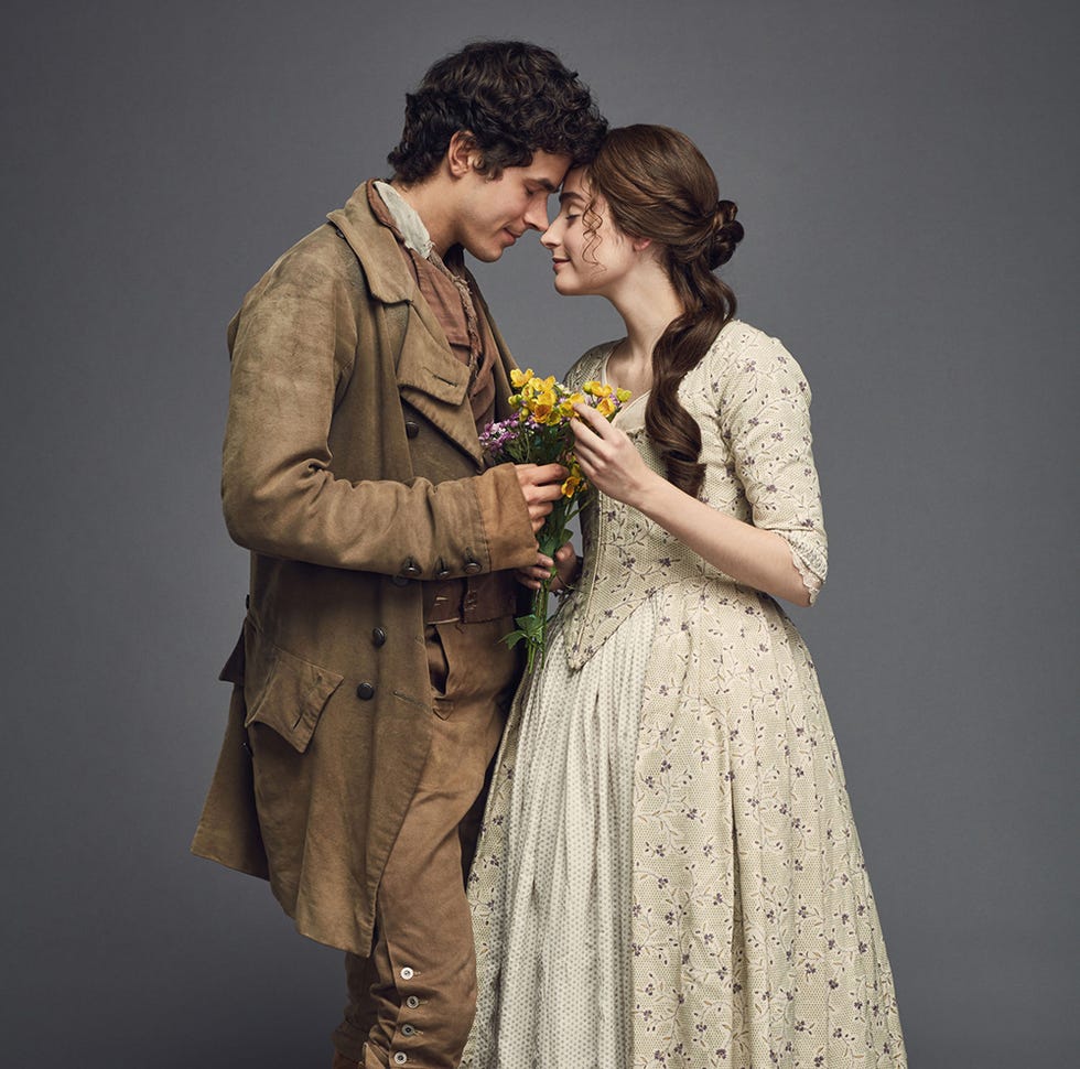 Clothing, Dress, Photograph, Outerwear, Coat, Formal wear, Romance, Interaction, One-piece garment, Love, 