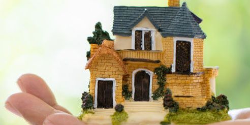 Property, House, Home, Real estate, Hand, Mansion, Building, Miniature, Scale model, Estate, 