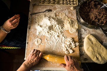 Food, Hand, Cuisine, Dish, Baking, Dough, Baked goods, Ingredient, Bread, Mediterranean food, 