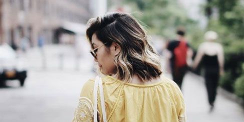 Clothing, Street fashion, Shoulder, Fashion, Yellow, Outerwear, Dress, Joint, Sleeve, Neck, 