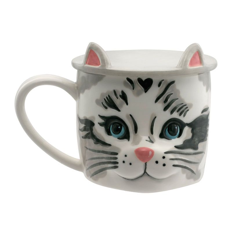 Serveware, Drinkware, Cup, Dishware, Porcelain, Felidae, Carnivore, Small to medium-sized cats, Ceramic, Cat, 