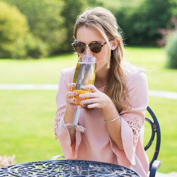 Yellow, Eyewear, Summer, Glasses, Sunglasses, Blond, Drinking, Grass, Drink, Sunlight, 