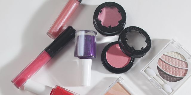 Pink, Cosmetics, Beauty, Eye shadow, Lipstick, Brush, Lip gloss, Makeup brushes, Eye, Material property, 