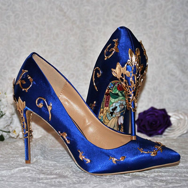 High heels, Footwear, Cobalt blue, Blue, Basic pump, Shoe, Electric blue, Bridal shoe, Court shoe, Leg, 