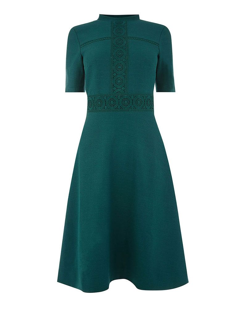Clothing, Dress, Day dress, Green, Turquoise, Aqua, Teal, Sleeve, A-line, Cocktail dress, 