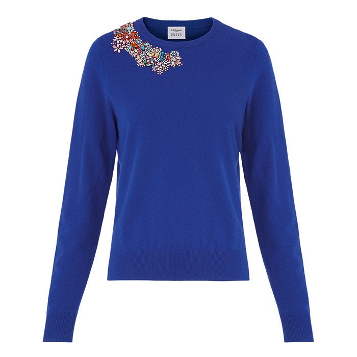 Clothing, Long-sleeved t-shirt, Sleeve, T-shirt, Blue, Cobalt blue, Sweater, Neck, Electric blue, Outerwear, 