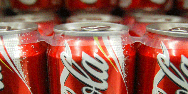 Beverage can, Aluminum can, Drink, Red, Tin can, Carbonated soft drinks, Metal, Tin, Logo, Light, 