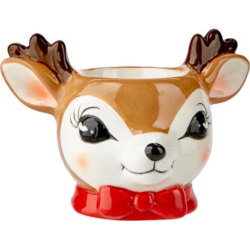 Egg cup, Animal figure, Deer, Serveware, Reindeer, Fawn, Chihuahua, Tableware, Ceramic, 