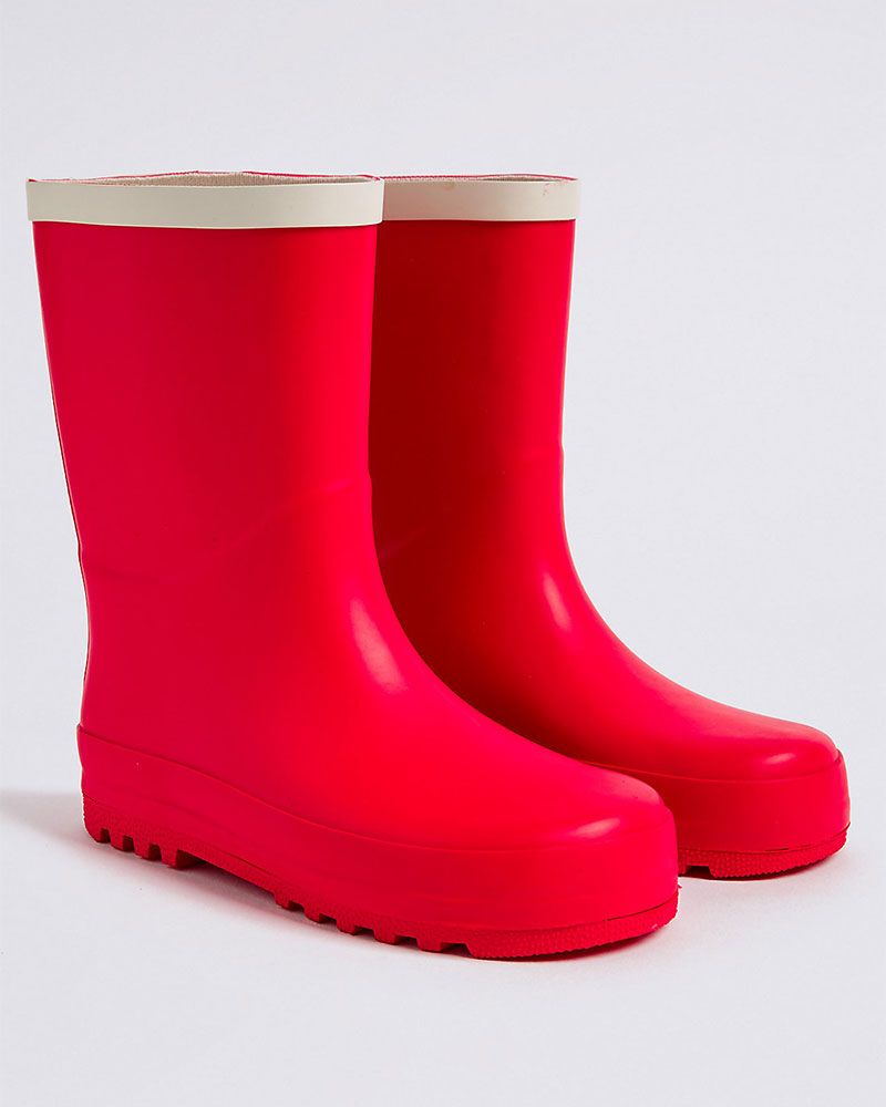 Footwear, Boot, Shoe, Red, Pink, Rain boot, Snow boot, Magenta, Material property, Carmine, 