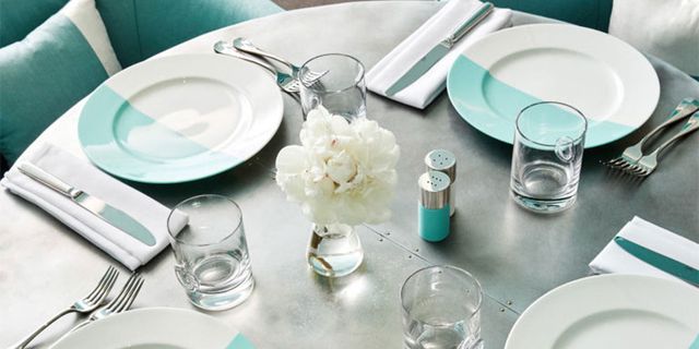 Turquoise, Aqua, Turquoise, Table, Dinnerware set, Dishware, Tablecloth, Cutlery, Tableware, Porcelain, 
