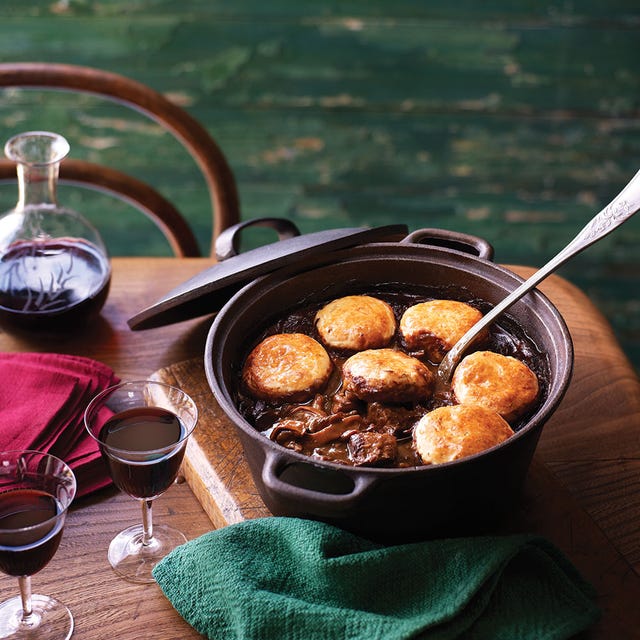 beef, port  porcini cobbler