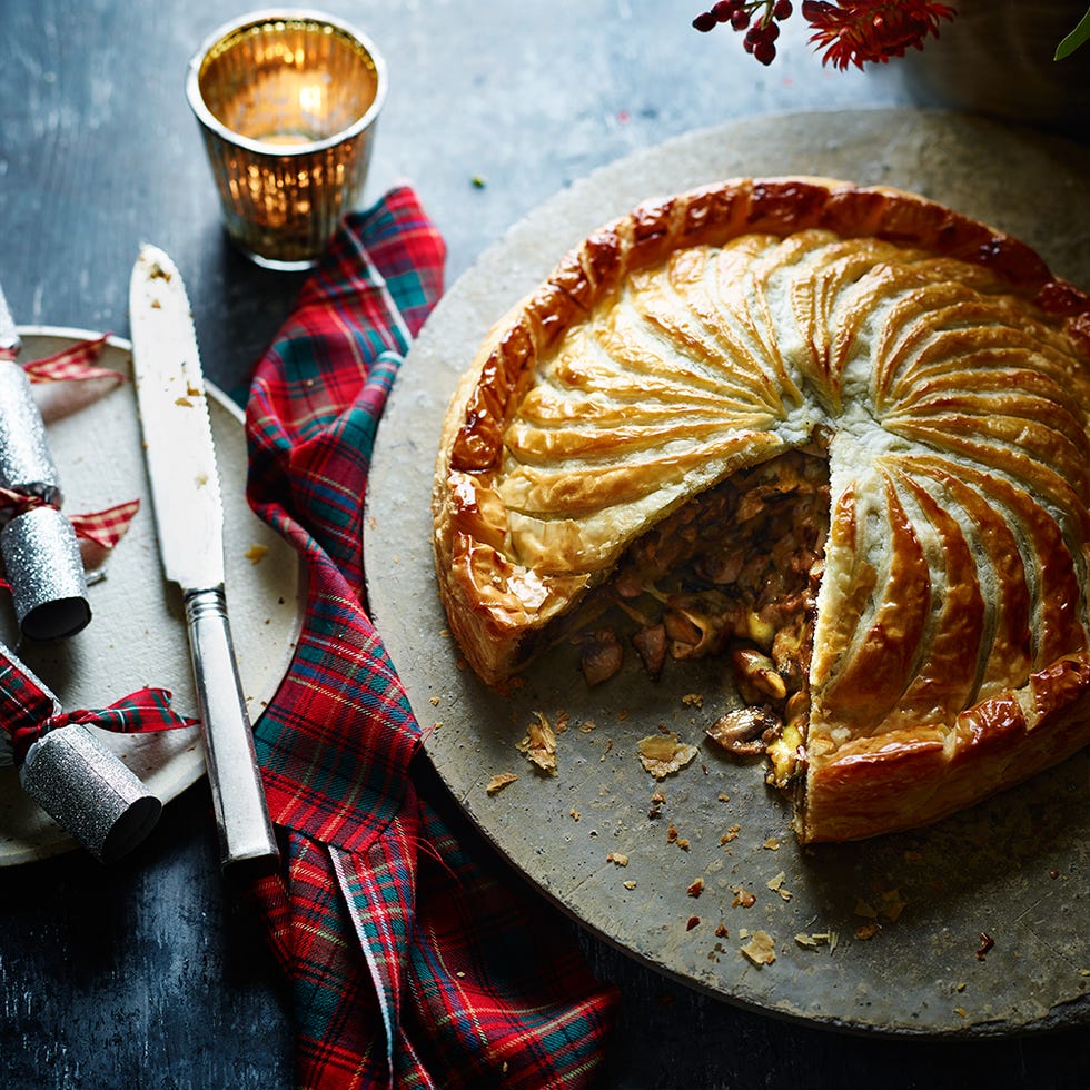 vegetarian christmas recipe brie and mushroom vegetarian pie