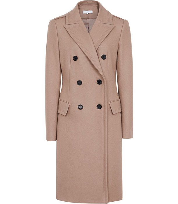 Clothing, Coat, Trench coat, Overcoat, Outerwear, Beige, Sleeve, Collar, Duster, Jacket, 