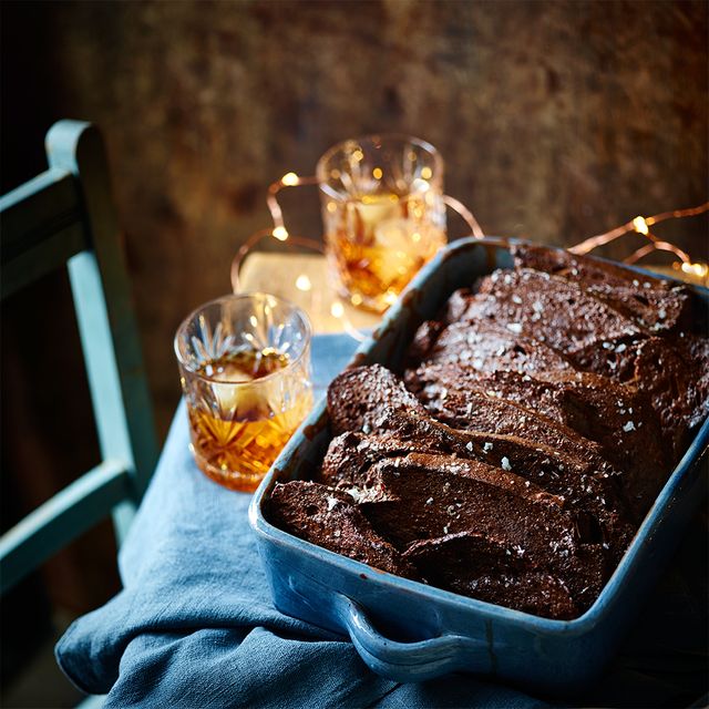 Salted Dark Chocolate bread and butter pudding