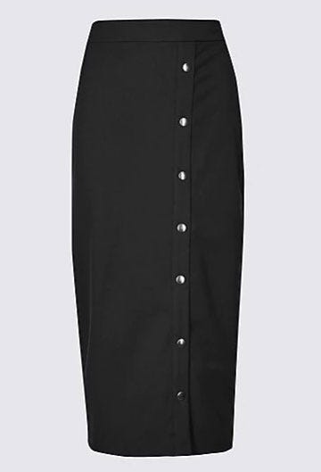 Clothing, Pencil skirt, Button, Formal wear, 