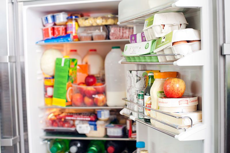 Refrigerator, Major appliance, Kitchen appliance, Shelf, Home appliance, Food group, Pantry, Room, Furniture, Food storage, 