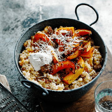 Slow cooker sausage and squash risotto - slow cooker recipe Slow cooker sausage and squash risotto