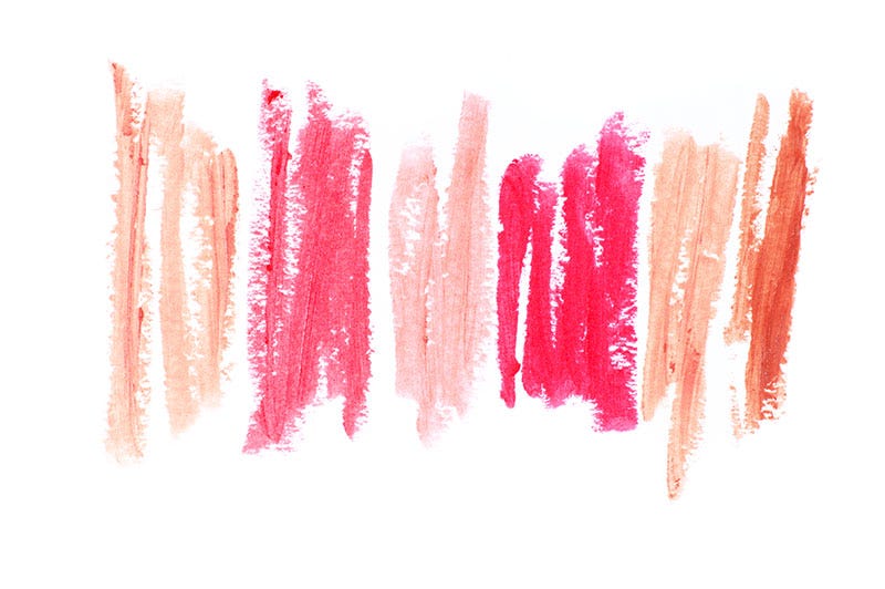 Pink, Orange, Red, Lip, Cosmetics, Lip gloss, Material property, Lipstick, Tints and shades, 