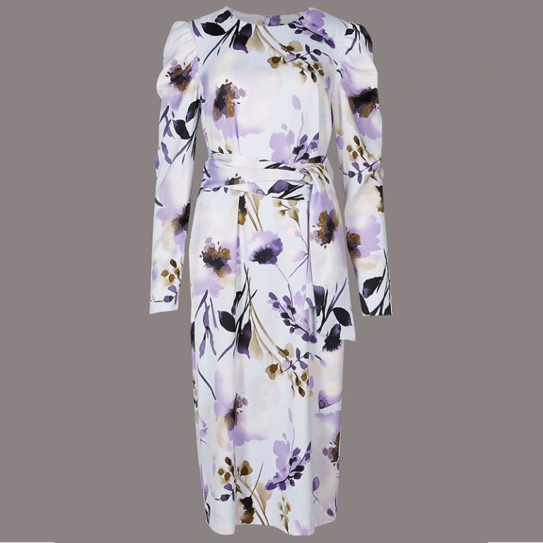 Clothing, Purple, Dress, Robe, Sleeve, Lilac, Violet, Day dress, Lavender, Outerwear, 