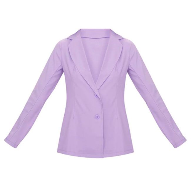 Clothing, Outerwear, Purple, Violet, Sleeve, Blazer, Jacket, Lilac, Button, Top, 