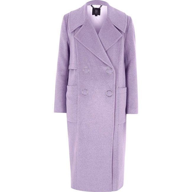 Clothing, Coat, Overcoat, Outerwear, Purple, Violet, Trench coat, Pink, Lilac, Sleeve, 